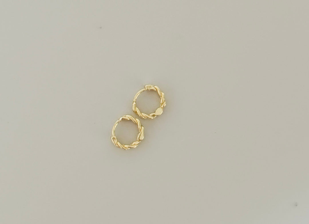 10mm braided gold filled clip earrings