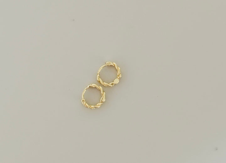 10mm braided gold filled clip earrings