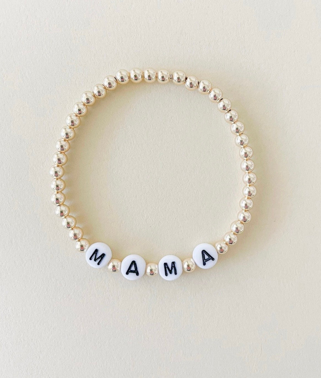 Gold Beaded Name Bracelet – Personalized Baby &amp; Mom Bracelet | LittleLundsCo