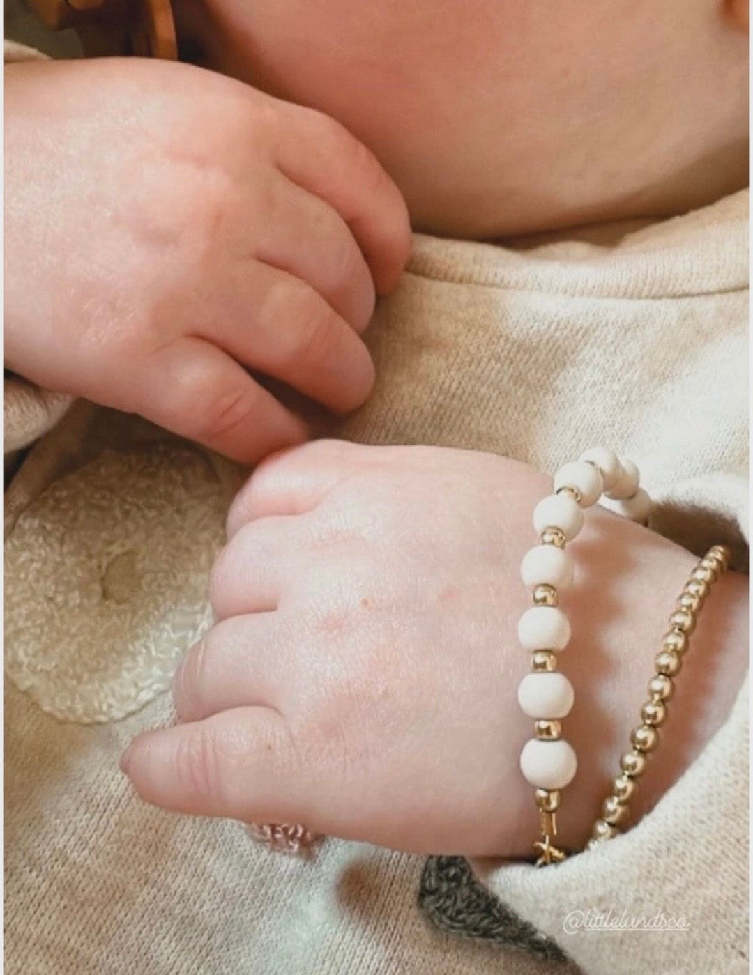 Tan &amp; gold layer bracelet