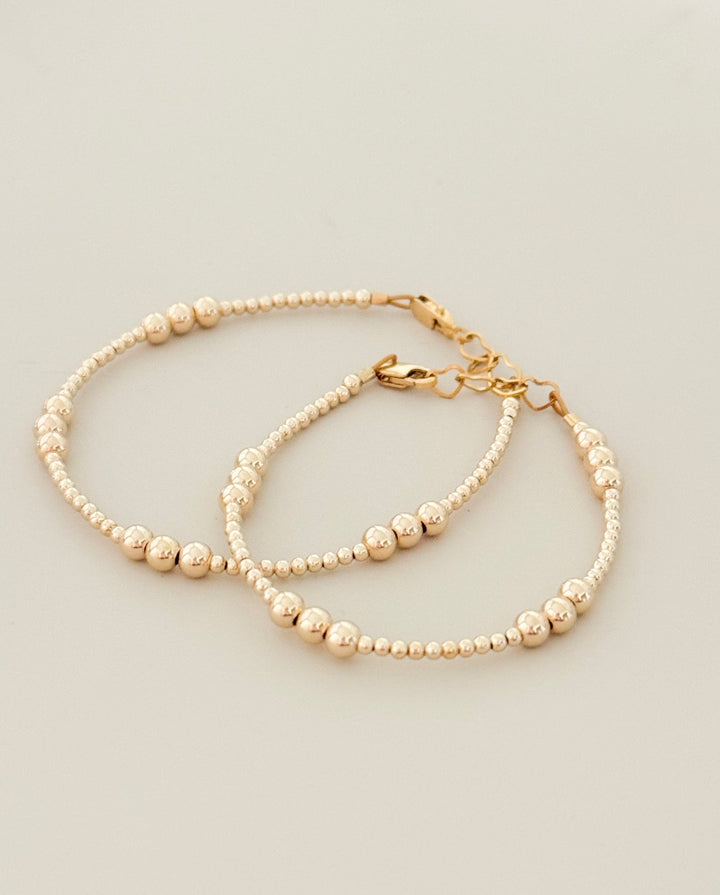 14K Gold-Filled Beaded Bracelet for Women &amp; Kids | Dainty Gold Bracelet
