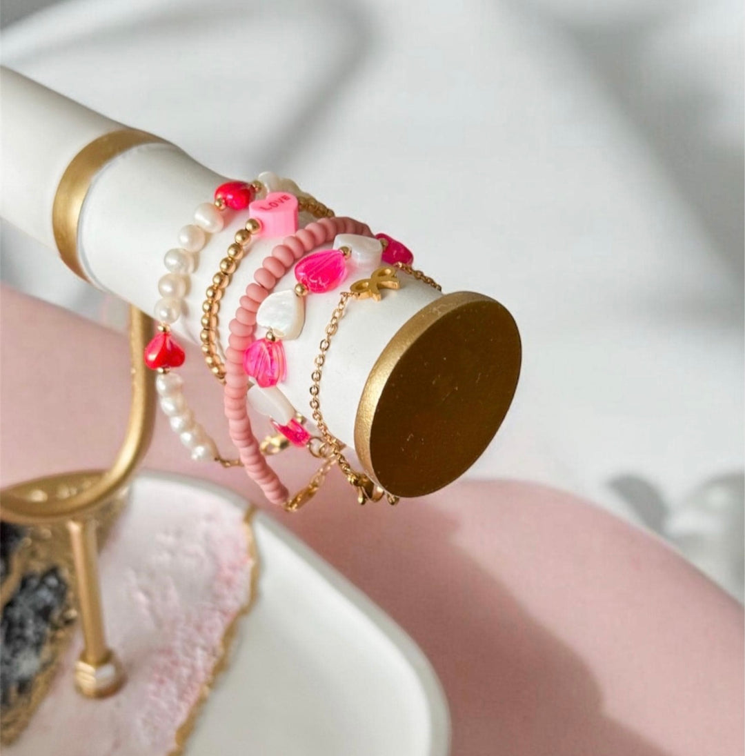 Freshwater Pearl Heart Bracelet – 14k Gold-Filled Valentine Bracelet for Girls & Moms