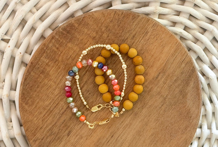 Mommy and baby shimmer beaded bracelet