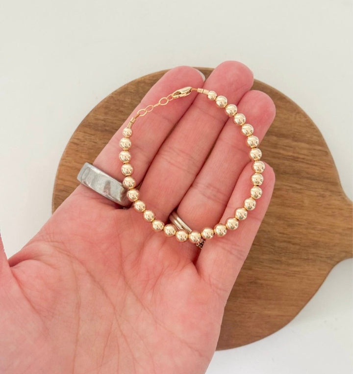 Gold-Filled 5mm Bead Bracelet – Mom and Me Matching Jewelry, Handmade in the US