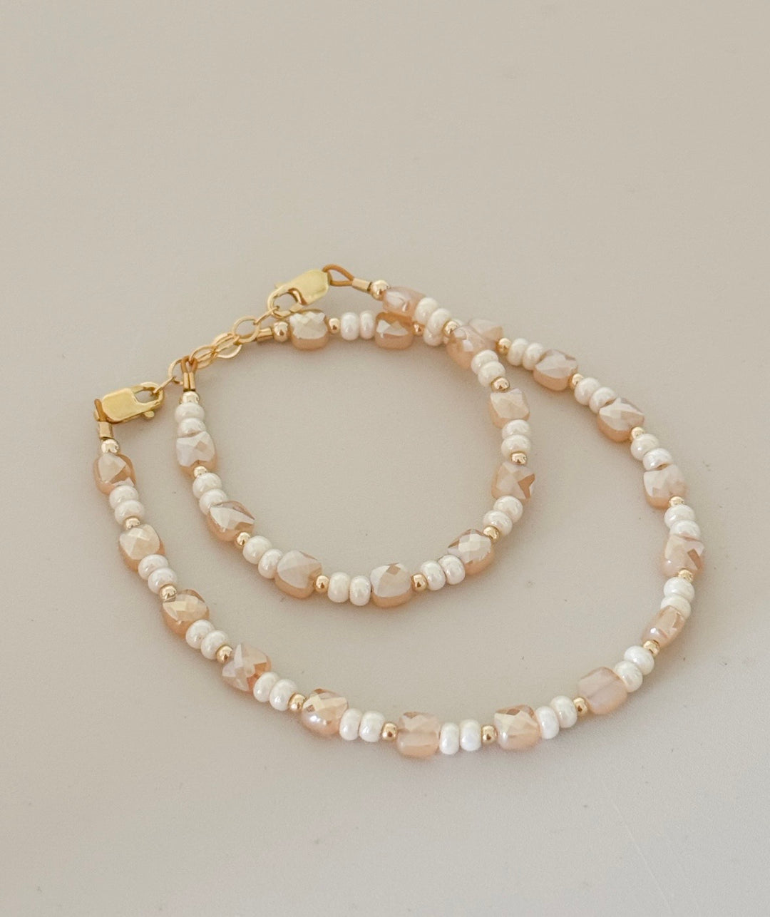 Gold &amp; cream shimmer bracelet