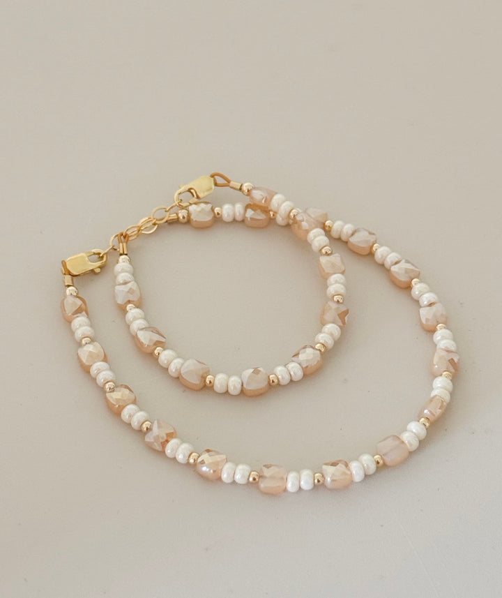 Gold &amp; cream shimmer bracelet
