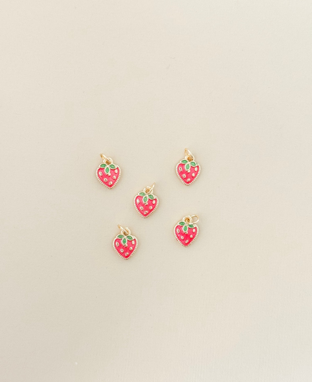 Gold filled strawberry jewelry charm