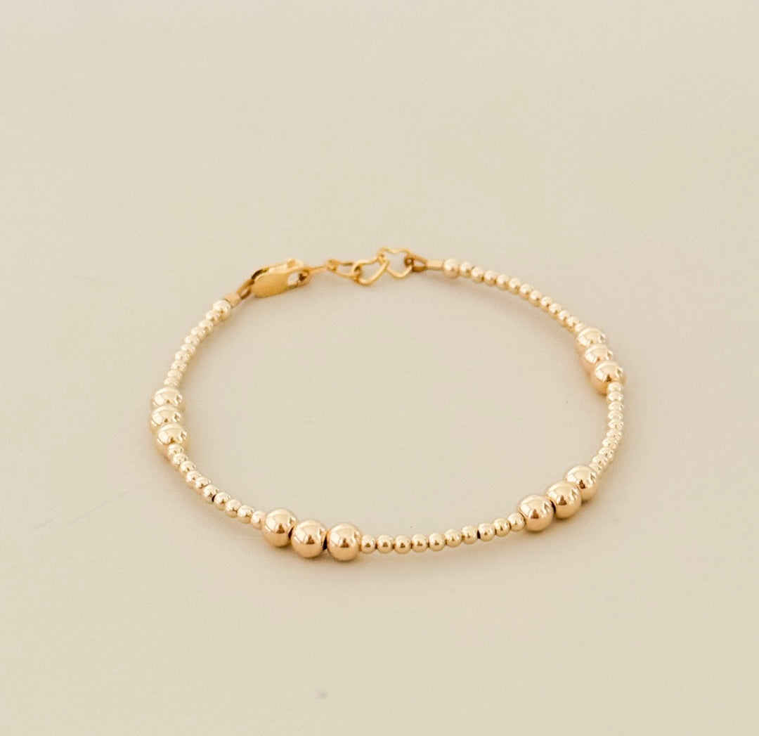 14K Gold-Filled Beaded Bracelet for Women &amp; Kids | Dainty Gold Bracelet