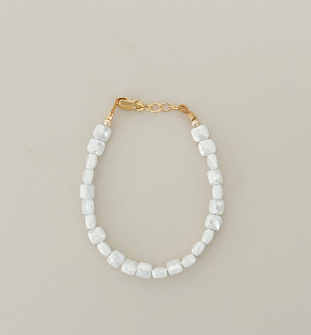 Frosted white shimmer bracelet