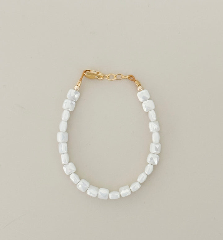 Frosted white shimmer bracelet