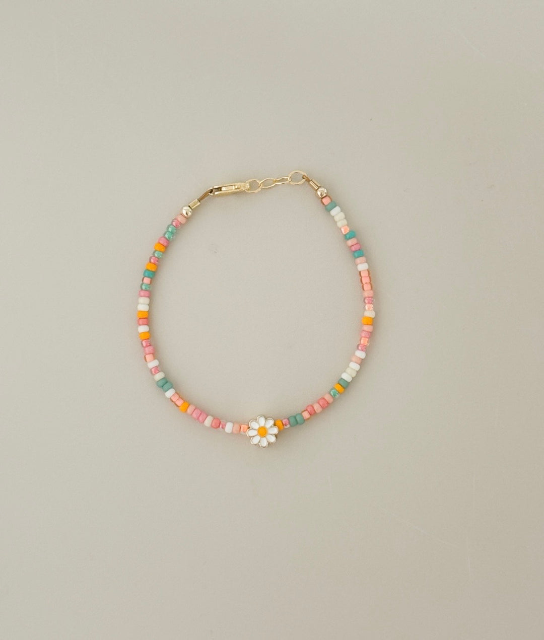 Daisy Bead Bracelet for Girls &amp; Moms | Pastel Seed Bead Bracelet | Safe 14k Gold Filled | Matching Mom &amp; Me Jewelry
