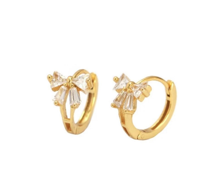 Gold diamond hoop earrings