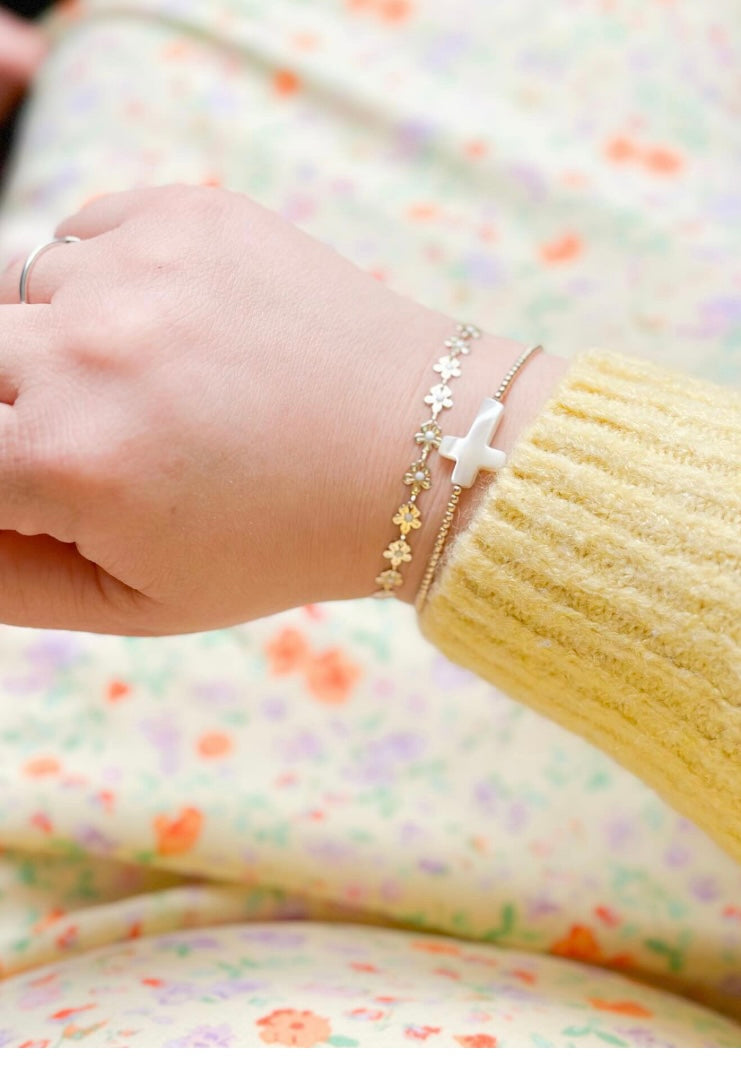 14k gold filled cross bracelet for all ages