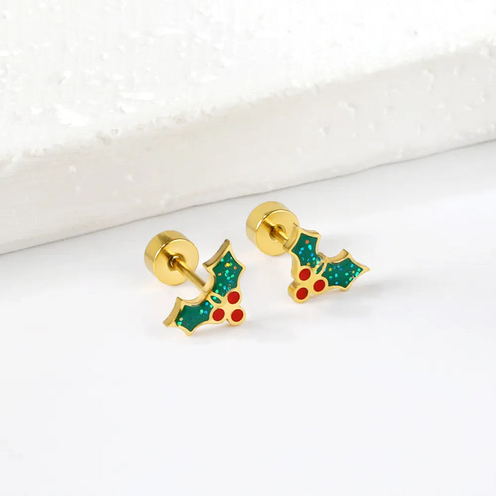 Christmas screw-back earrings