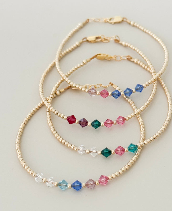 14k gold filled Swarovski birthstone bracelet