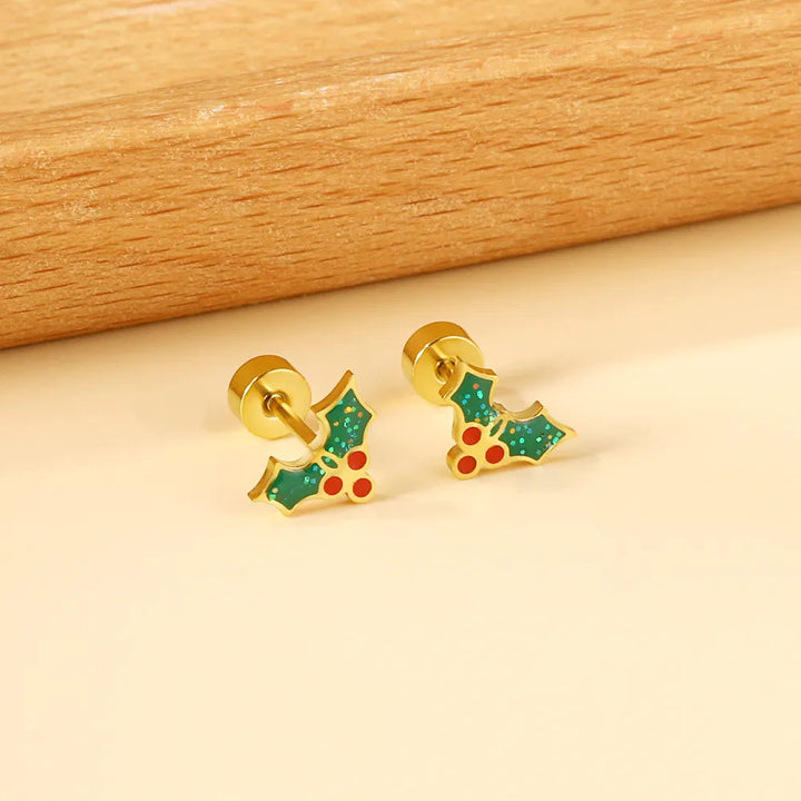 Christmas screw-back earrings