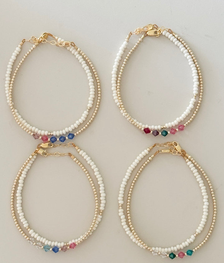 14k gold filled Swarovski birthstone bracelet