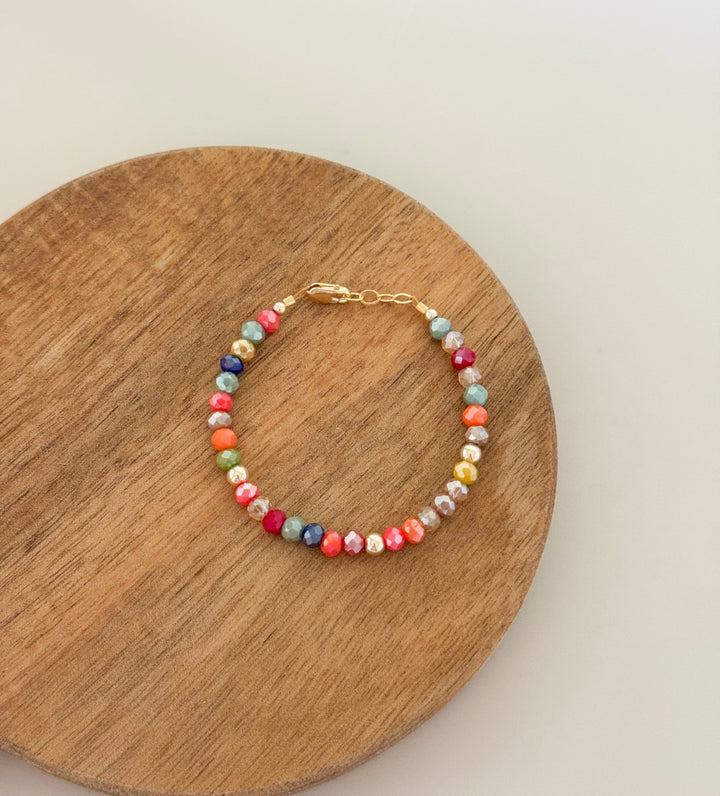 Rainbow shimmer beaded bracelet