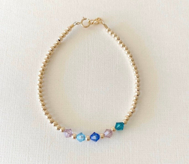14k gold filled Swarovski birthstone bracelet