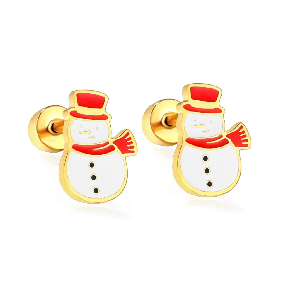 Christmas screw-back earrings