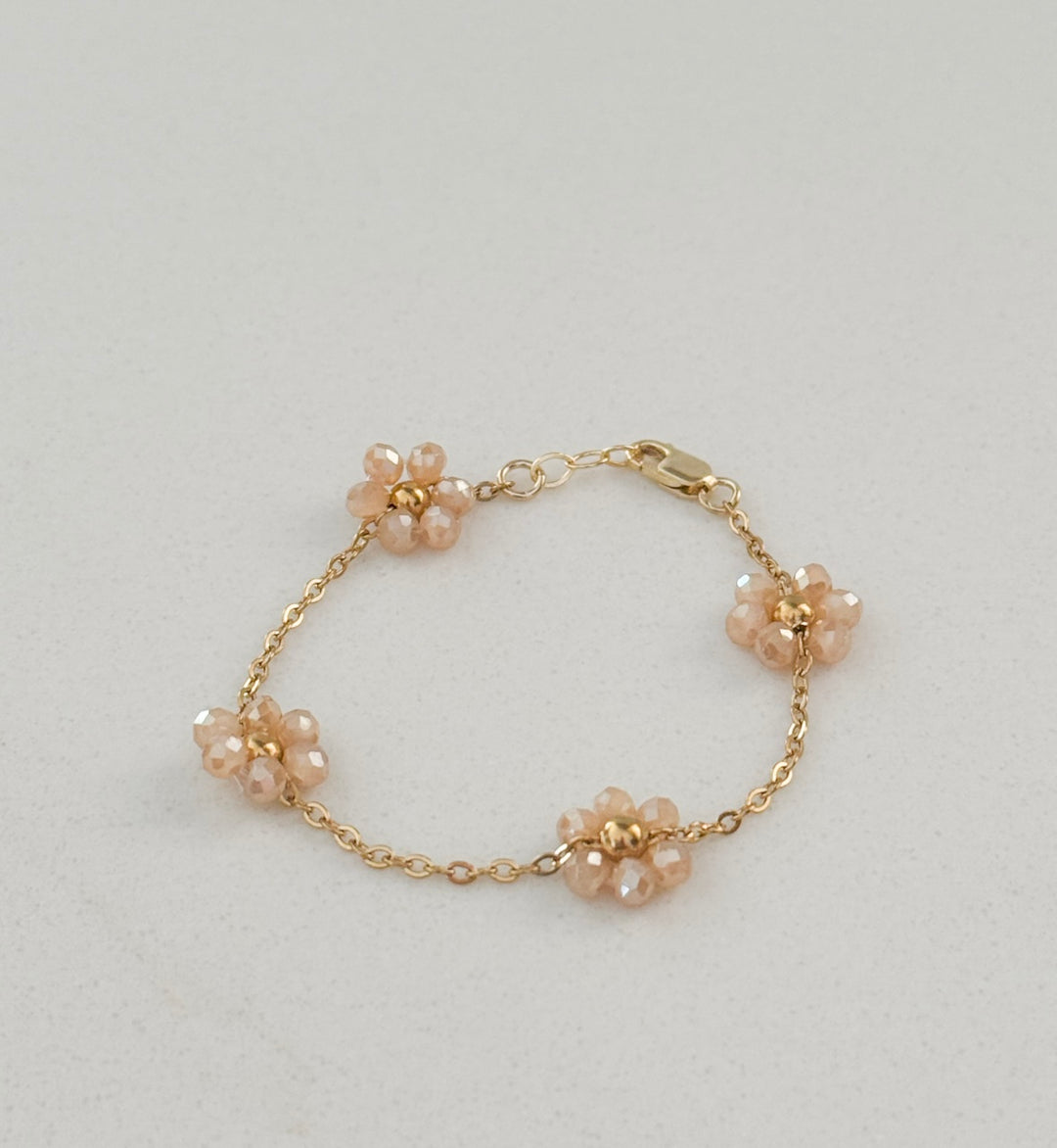 Gold Flower Chain Bracelet – Matching Mom and Daughter Jewelry