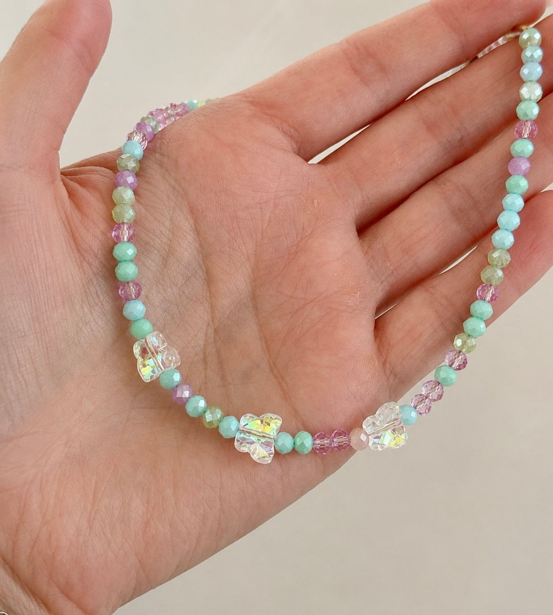 Pastel Butterfly Beaded Necklace