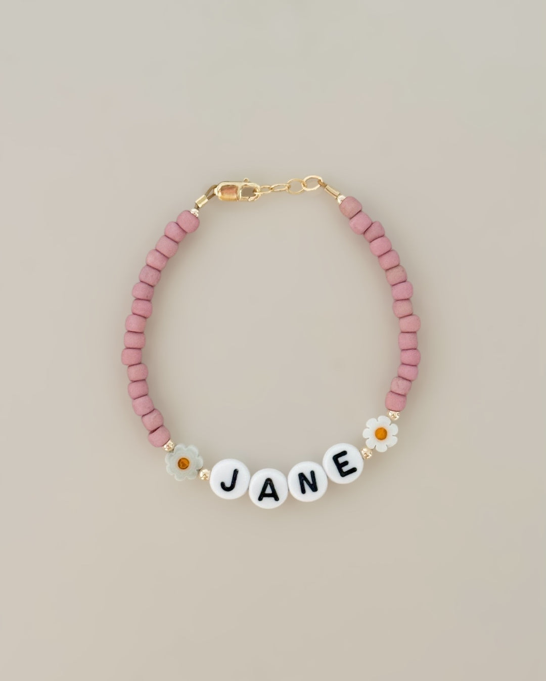 Pink Daisy Name Bracelet