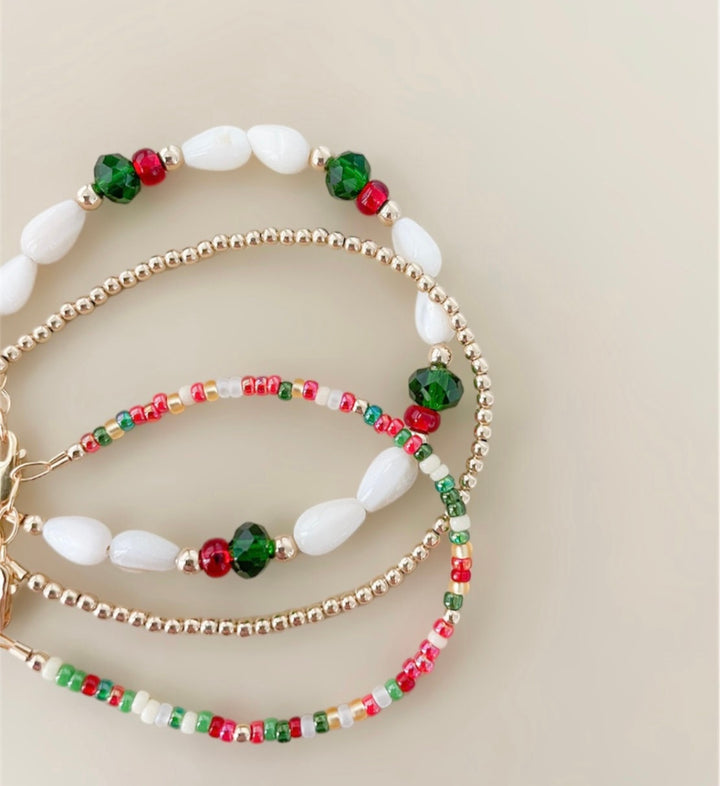 Dainty Christmas mix bracelet
