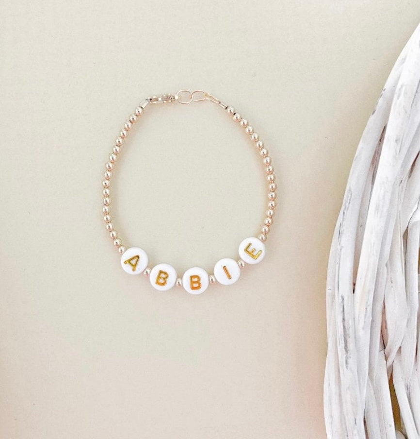 Personalized Name Bracelet – 14k Gold-Filled | Baby, Toddler & Mama