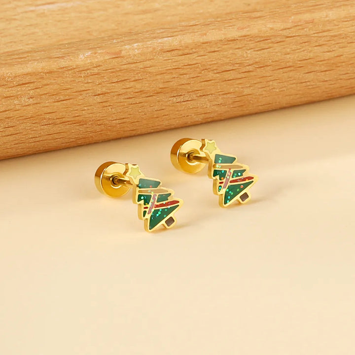 Christmas screw-back earrings