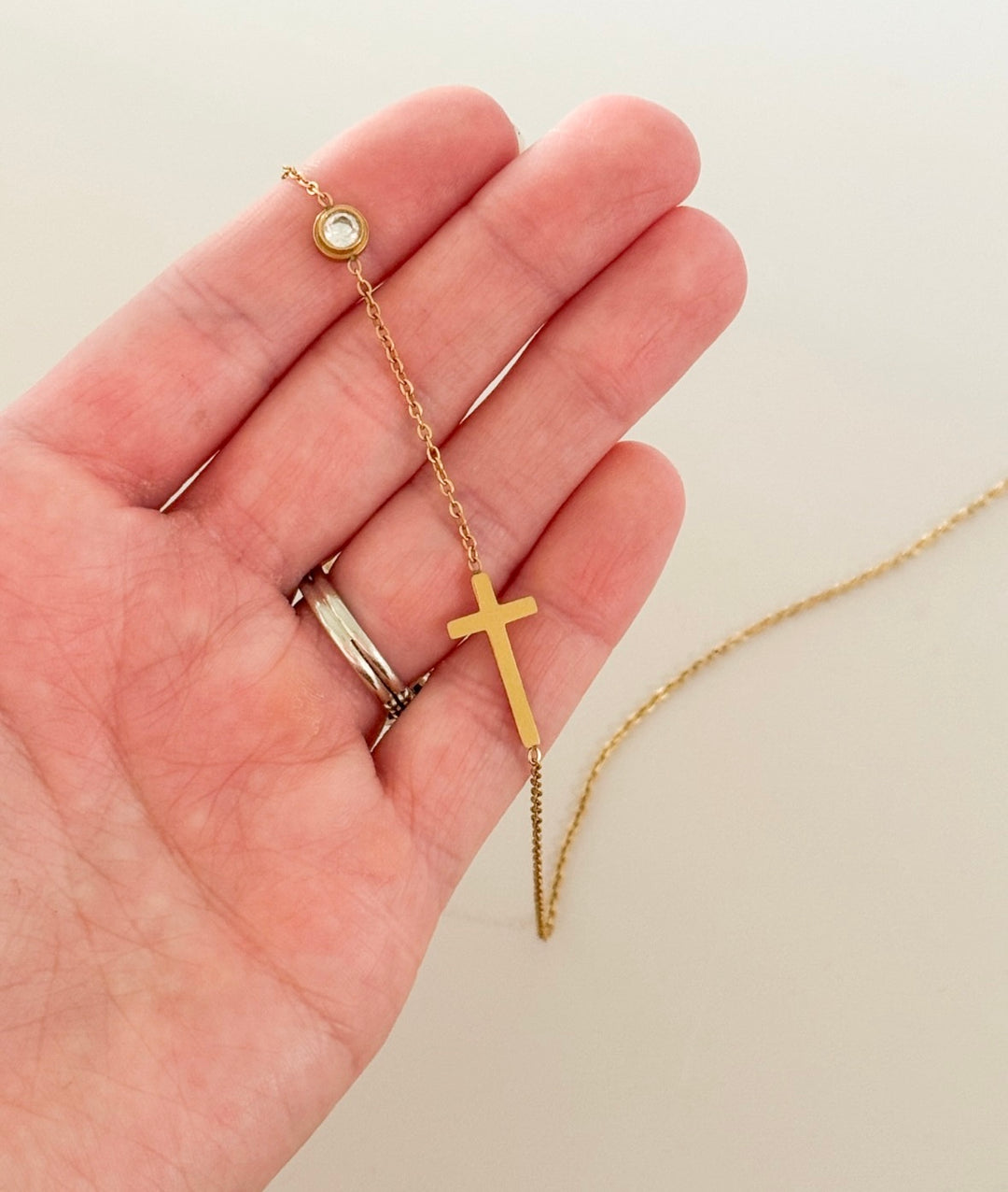 Women’s Gold cross necklace with diamond