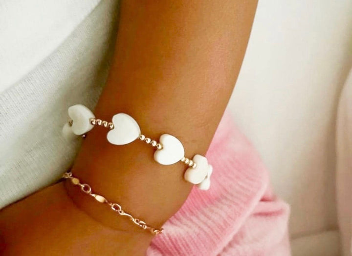 Gold-Filled Shell Heart Bracelet