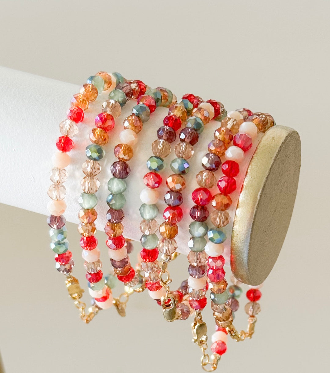 Christmas Shimmer Bracelet | Festive Holiday Beaded Bracelet