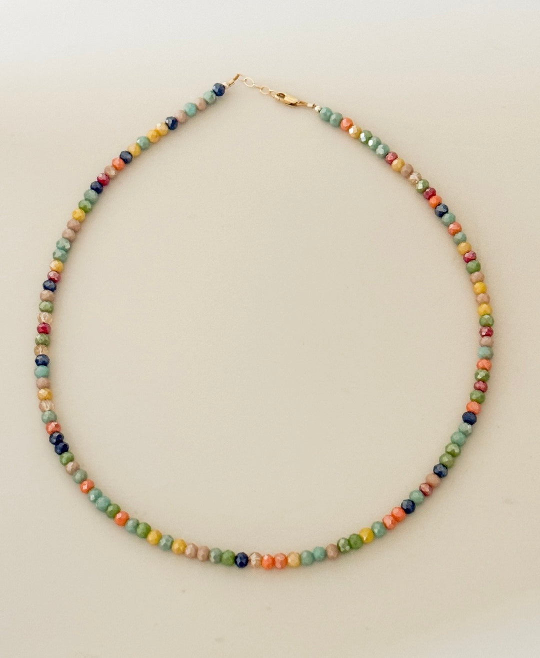 Rainbow shimmer beaded necklace