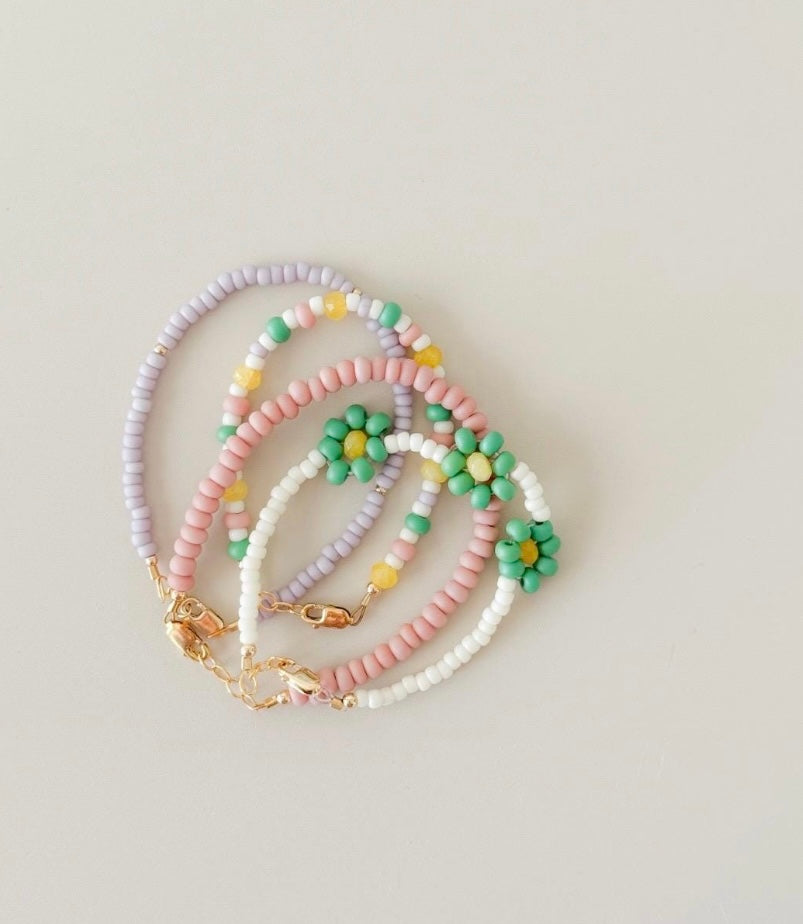 14k gold filled Lavender beaded kid bracelet