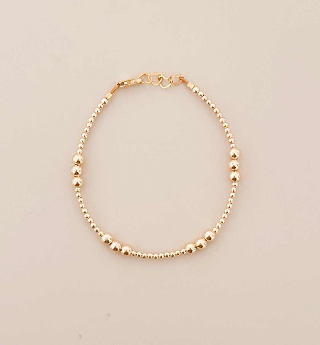 14K Gold-Filled Beaded Bracelet for Women &amp; Kids | Dainty Gold Bracelet