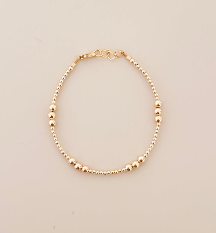 14K Gold-Filled Beaded Bracelet for Women &amp; Kids | Dainty Gold Bracelet