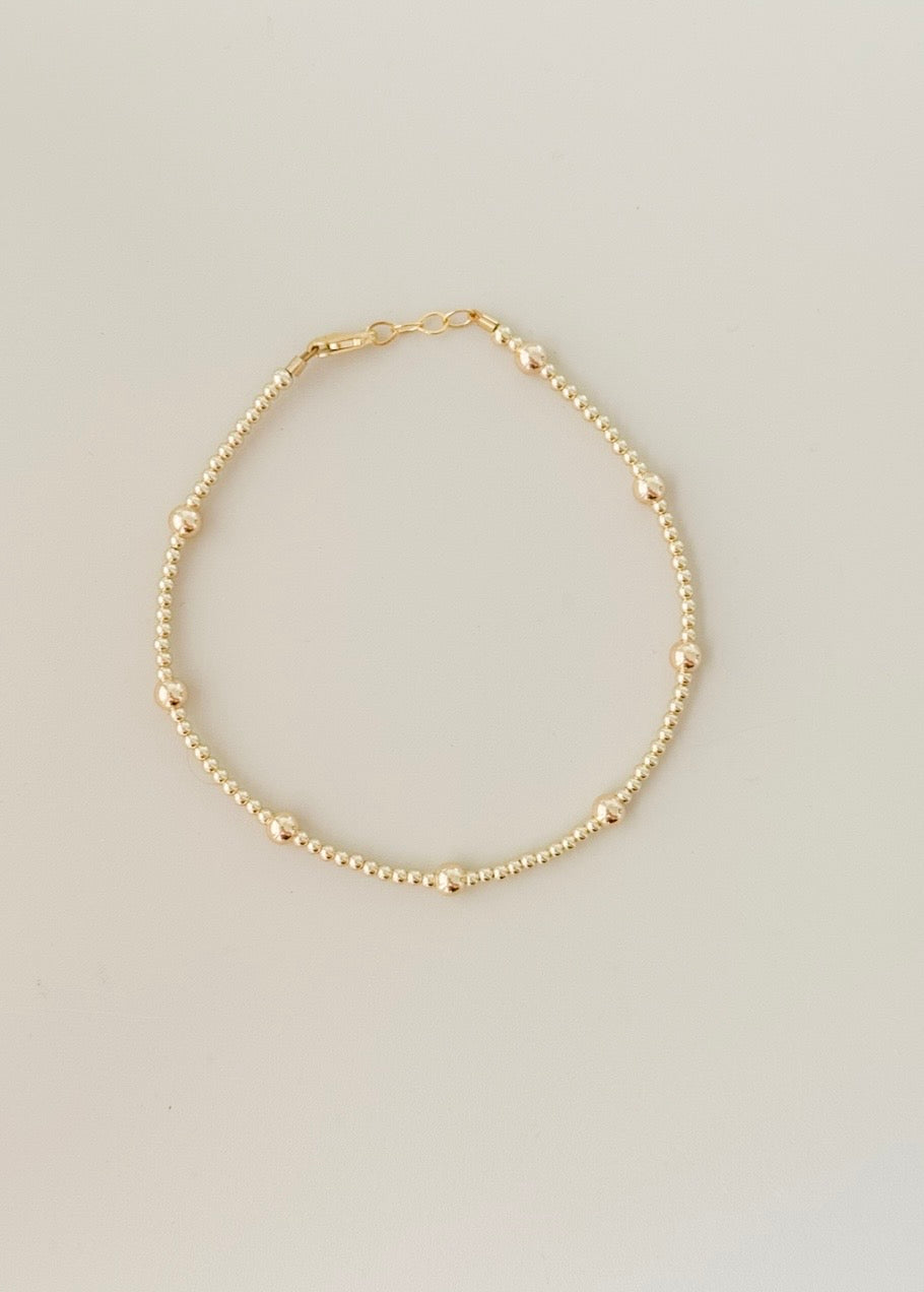 14K Gold-Filled Mixed Bead Bracelet | LittleLundsCo