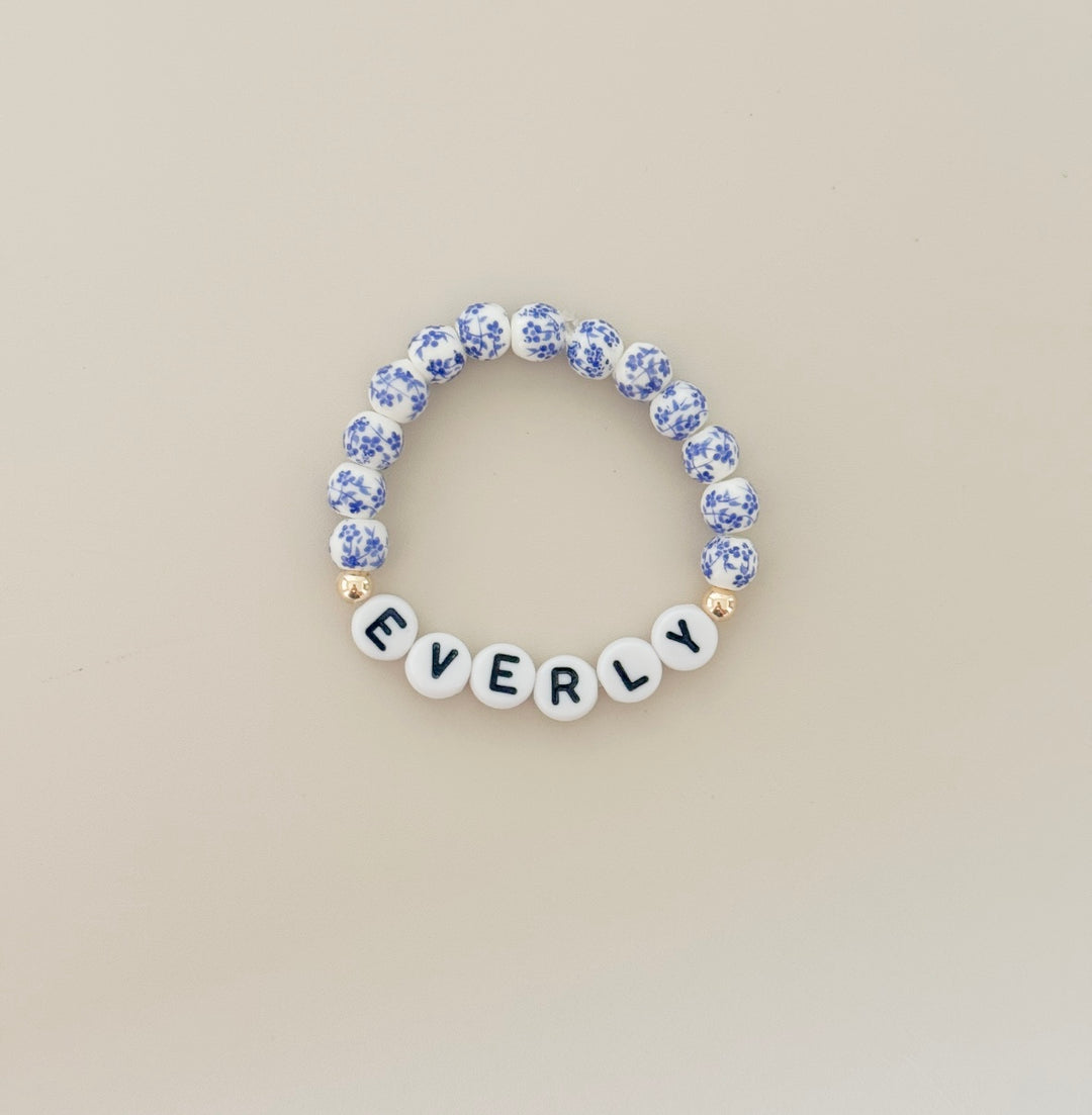 Floral name bracelet