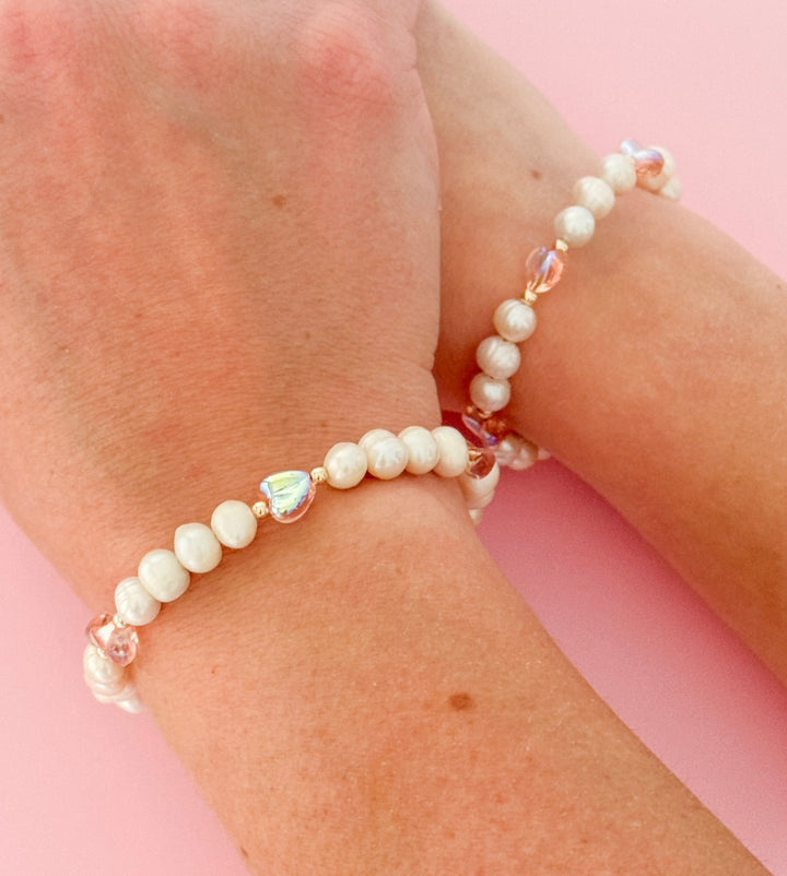 Blush Heart Freshwater Pearl Bracelet