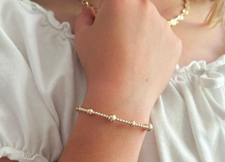 14k gold filled beaded bracelet