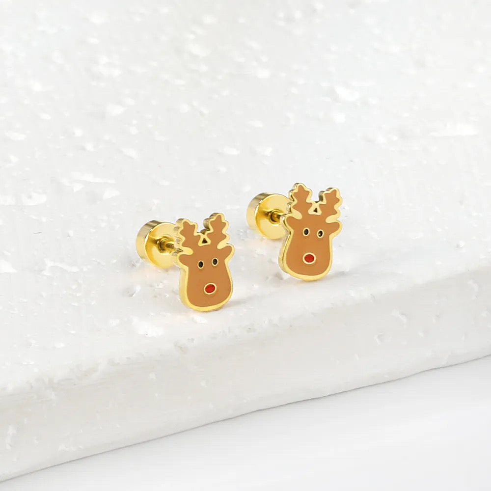 Christmas screw-back earrings