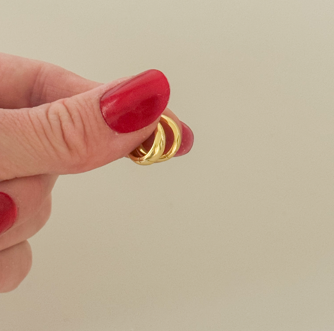 14k gold filled 10mm chunky clip hoops