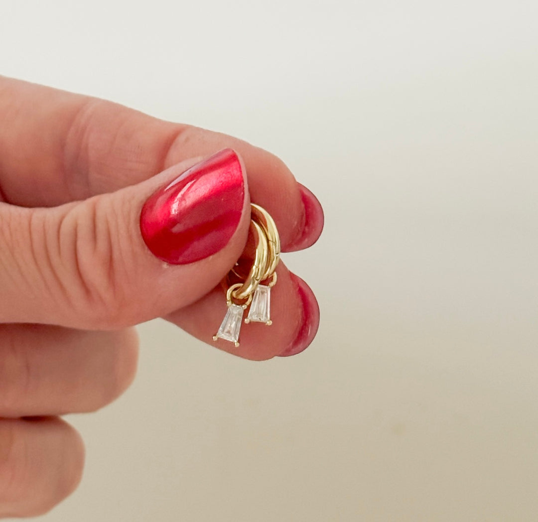 Baguette Drop Hoops