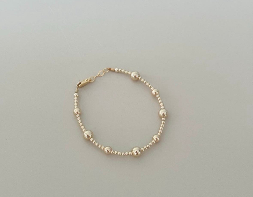 14k gold filled beaded bracelet