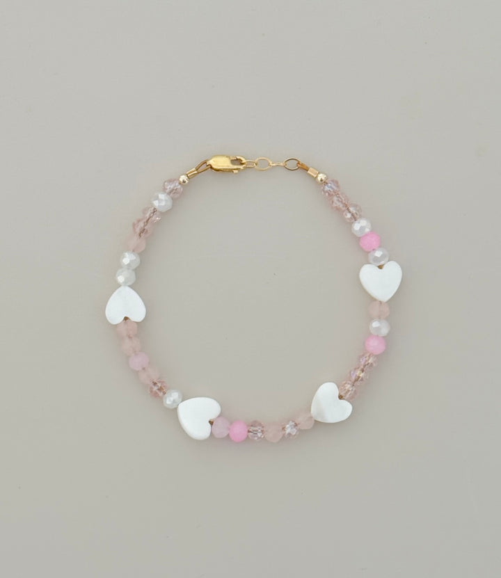 💗 Blush Heart Beaded Bracelet