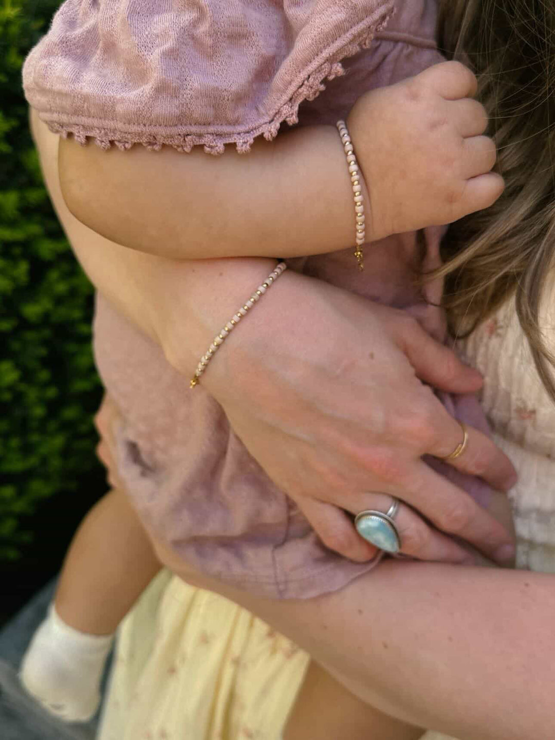 14k Gold-Filled Blush &amp; Gold Layer Bracelet