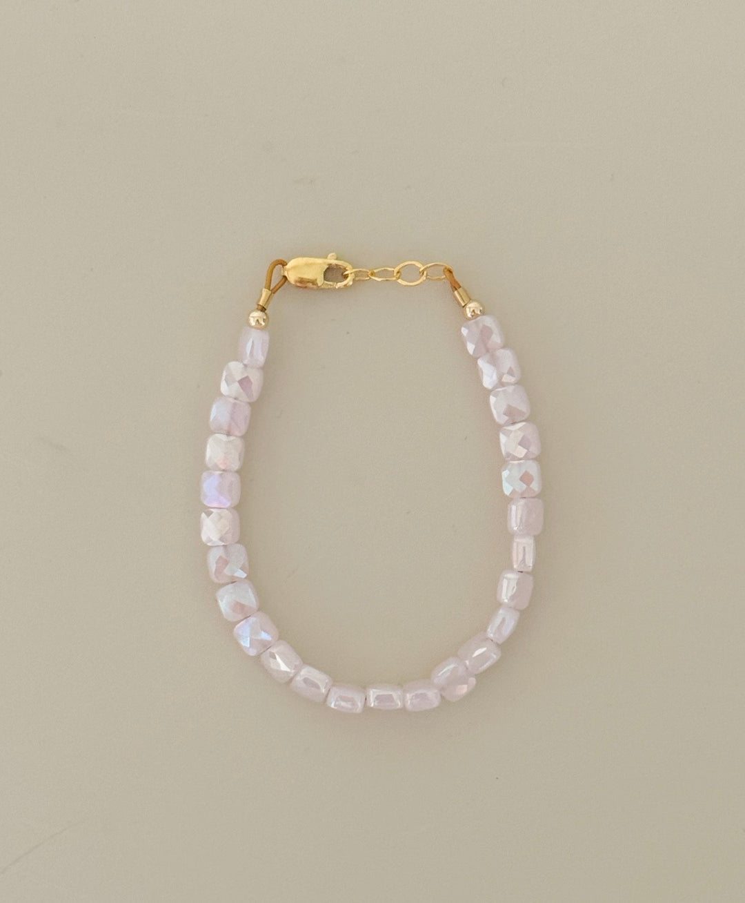 Blush pink shimmer bracelet