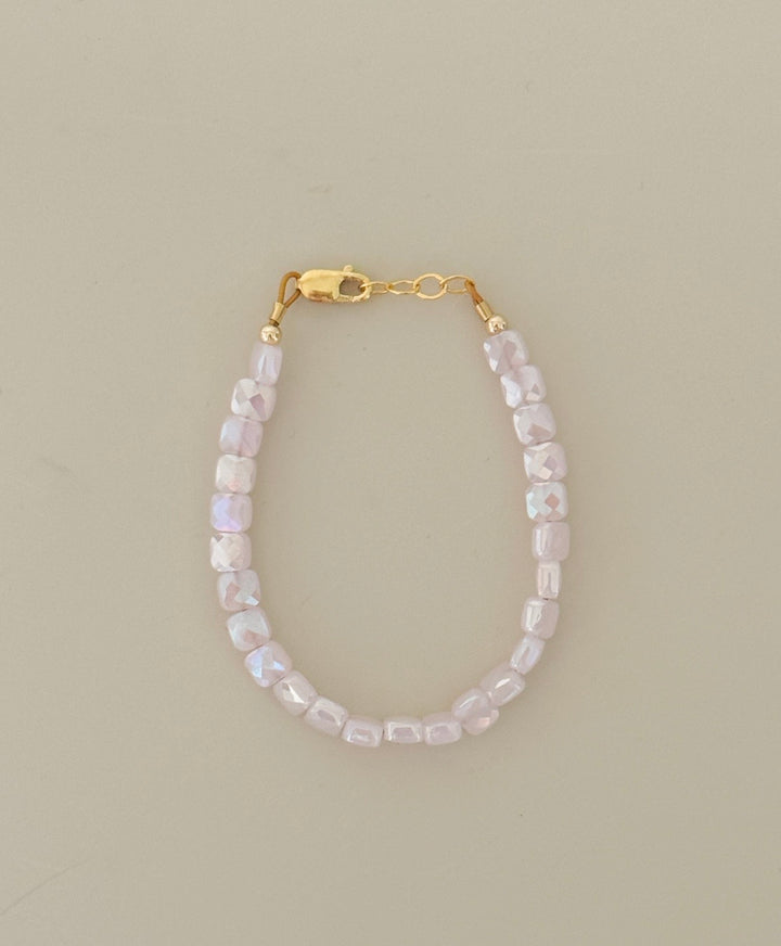 Blush pink shimmer bracelet