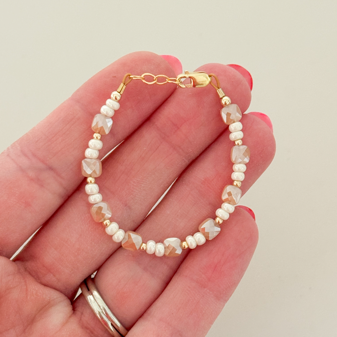 Gold &amp; cream shimmer bracelet